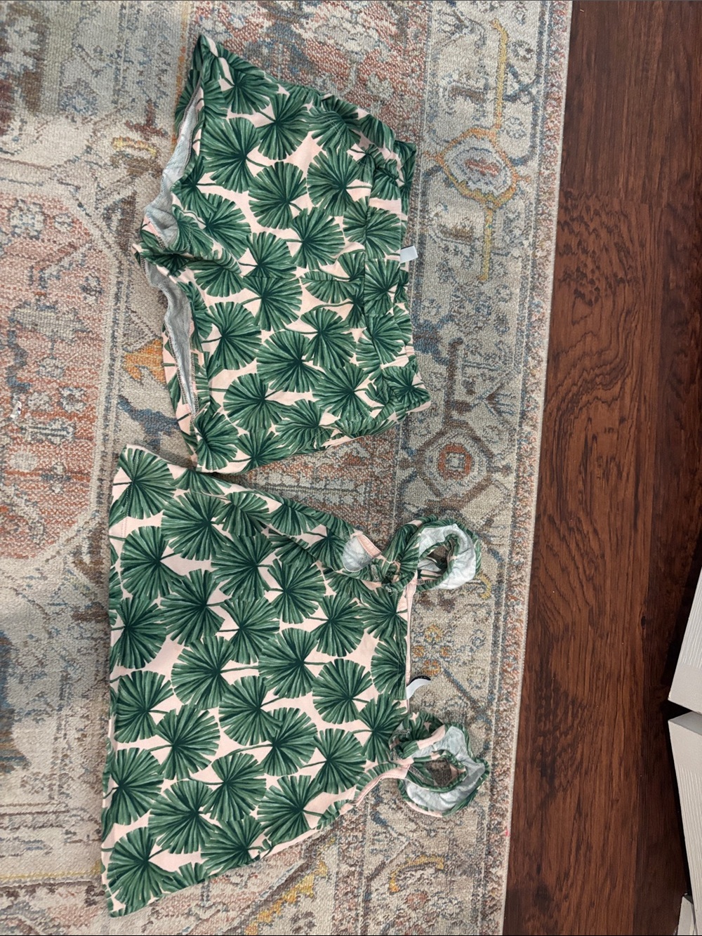 Janie and Jack Green Palm Print Two-Piece Set